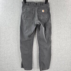 Carhartt Pants Mens 32x30 Gray Relaxed Fit Straight Rigby Duck Cargo Work Canvas